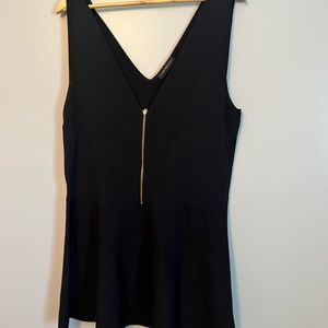 Black Silky Knit Peplum Tank - Lane Bryant - 18/20